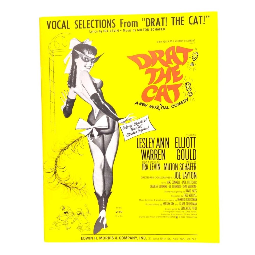 Vintage Drat The Cat Musical Songbook Vocal Sheet Music Book 1966 First Edition